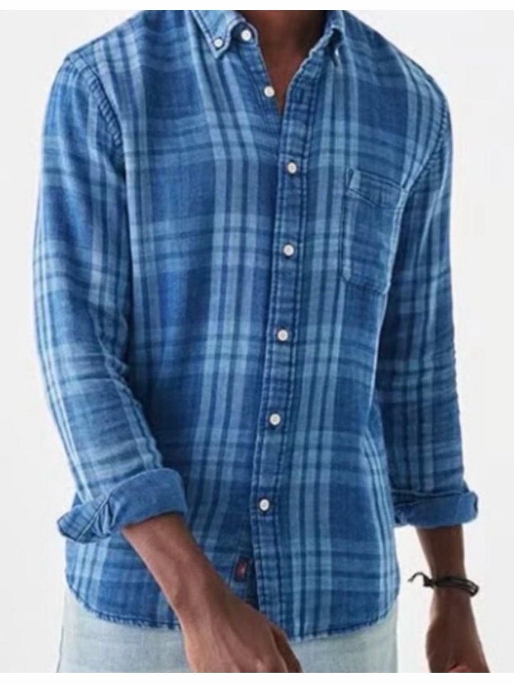 Faherty The Tony Doublecloth Shirt in Indigo Mist